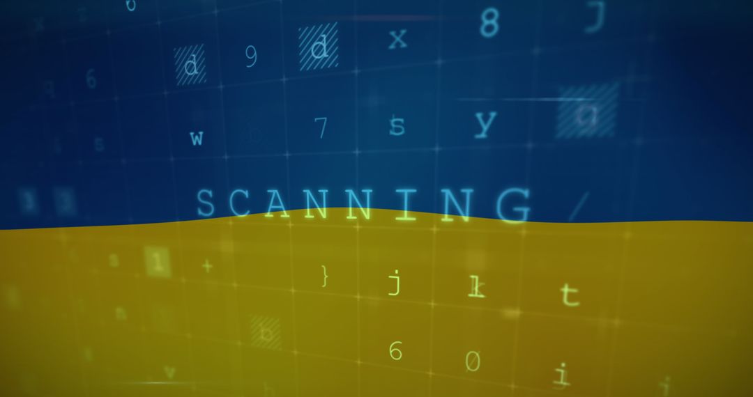 Digital Security Scanning over Ukraine Flag