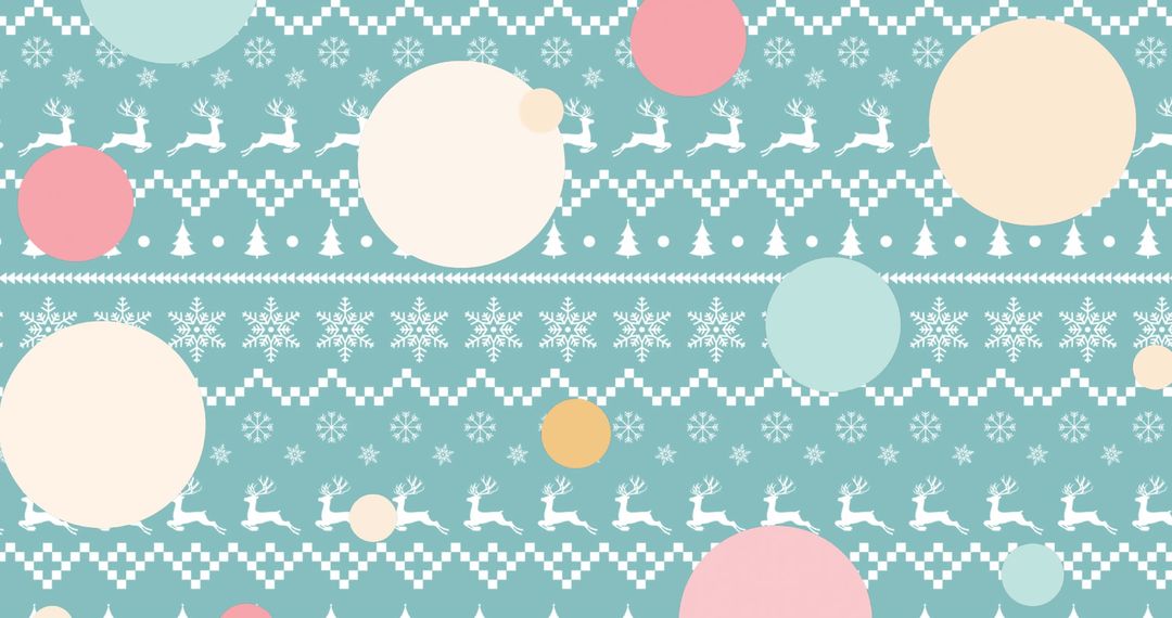 Seamless Christmas Pattern Design with Reindeer and Snowflakes