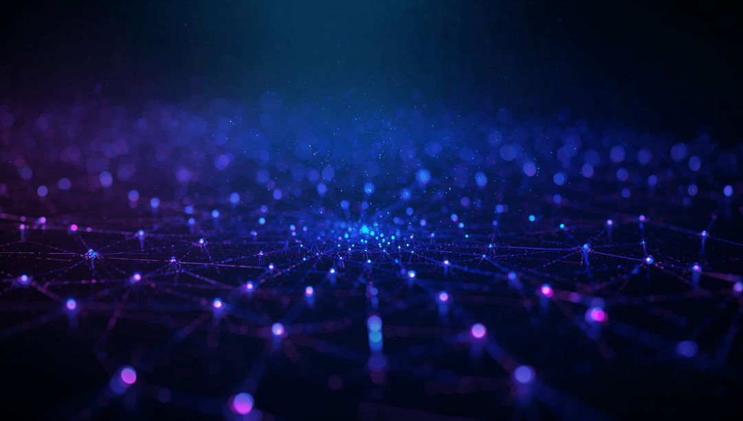 Futuristic Digital Network of Glowing Nodes and Lines