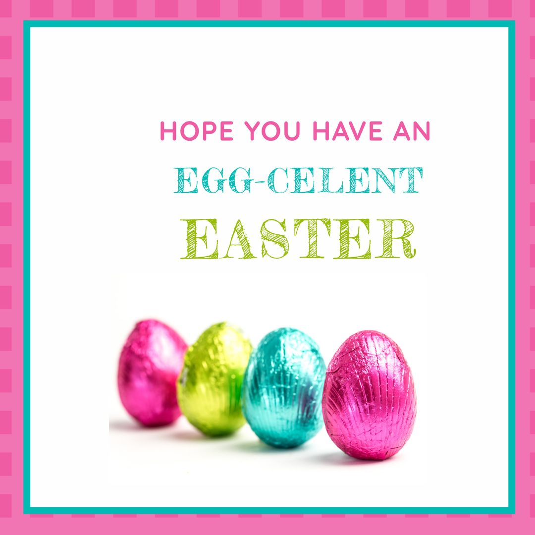 Colorful Foil-Wrapped Easter Eggs and Festive Greeting - Download Free Stock Templates Pikwizard.com