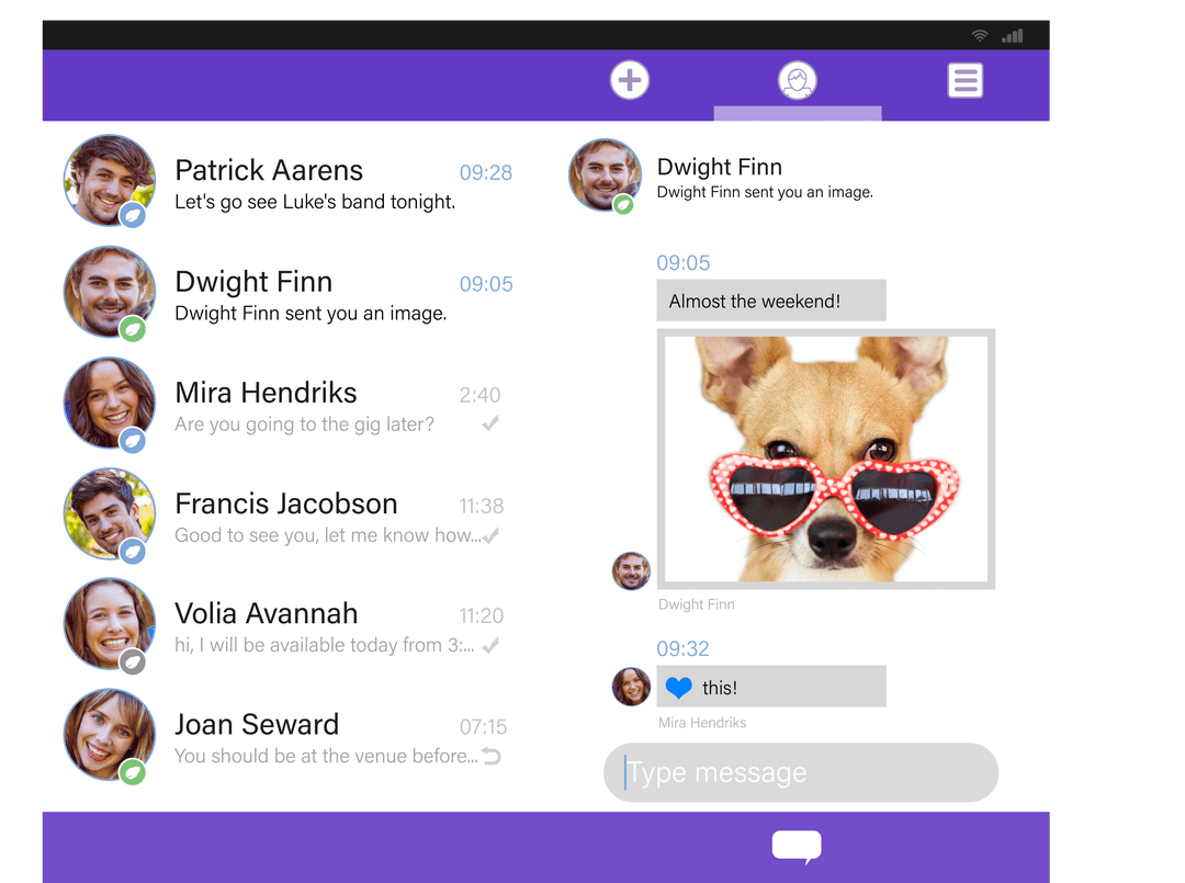 Online Chat Interface with Messages on Transparent Background