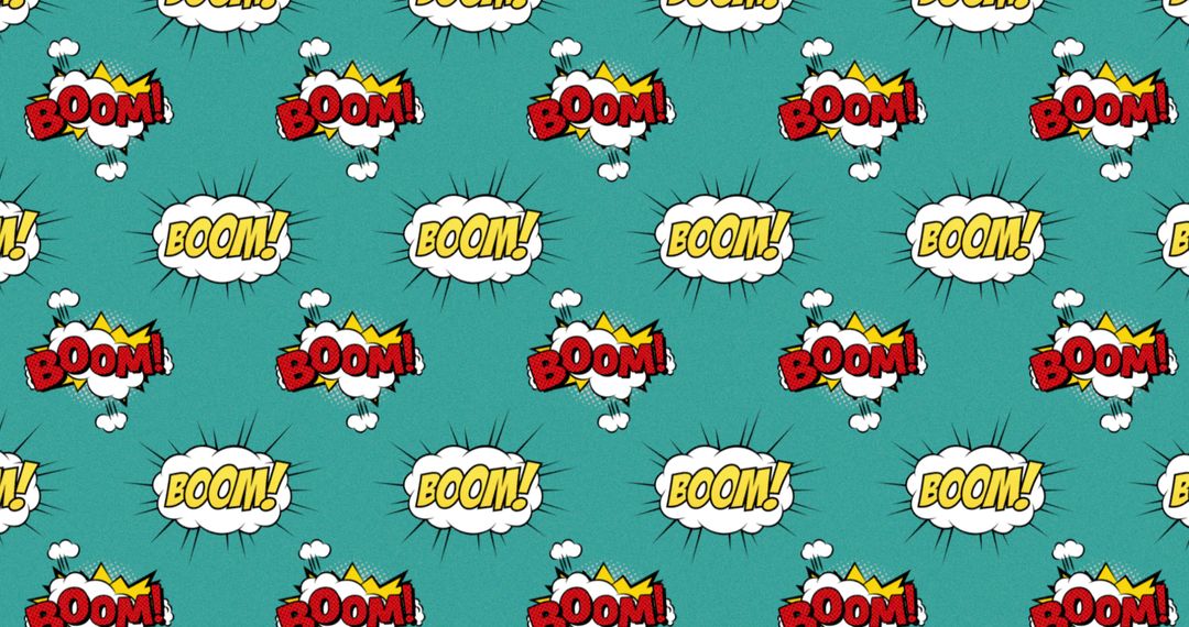 Dynamic Comic Speech Bubbles with Boom and Zap on Green