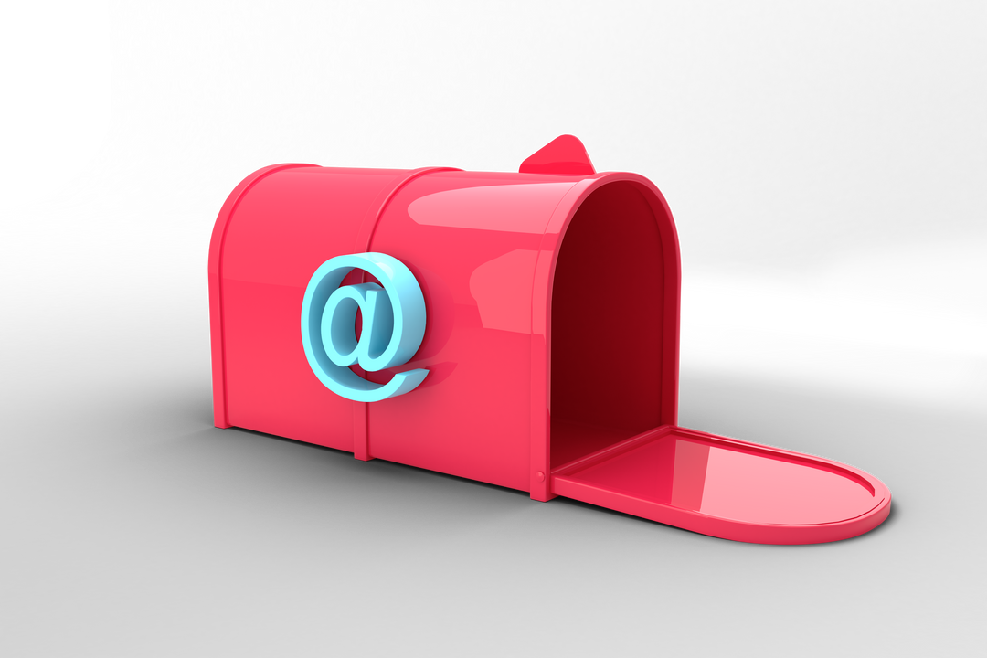 Red Digital Mailbox with At Symbol on Transparent Background - Download Free Stock Images Pikwizard.com