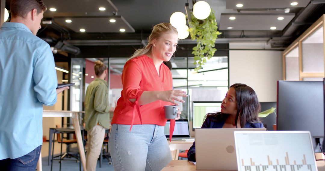 Team Collaboration in Modern Bright Open Office Space