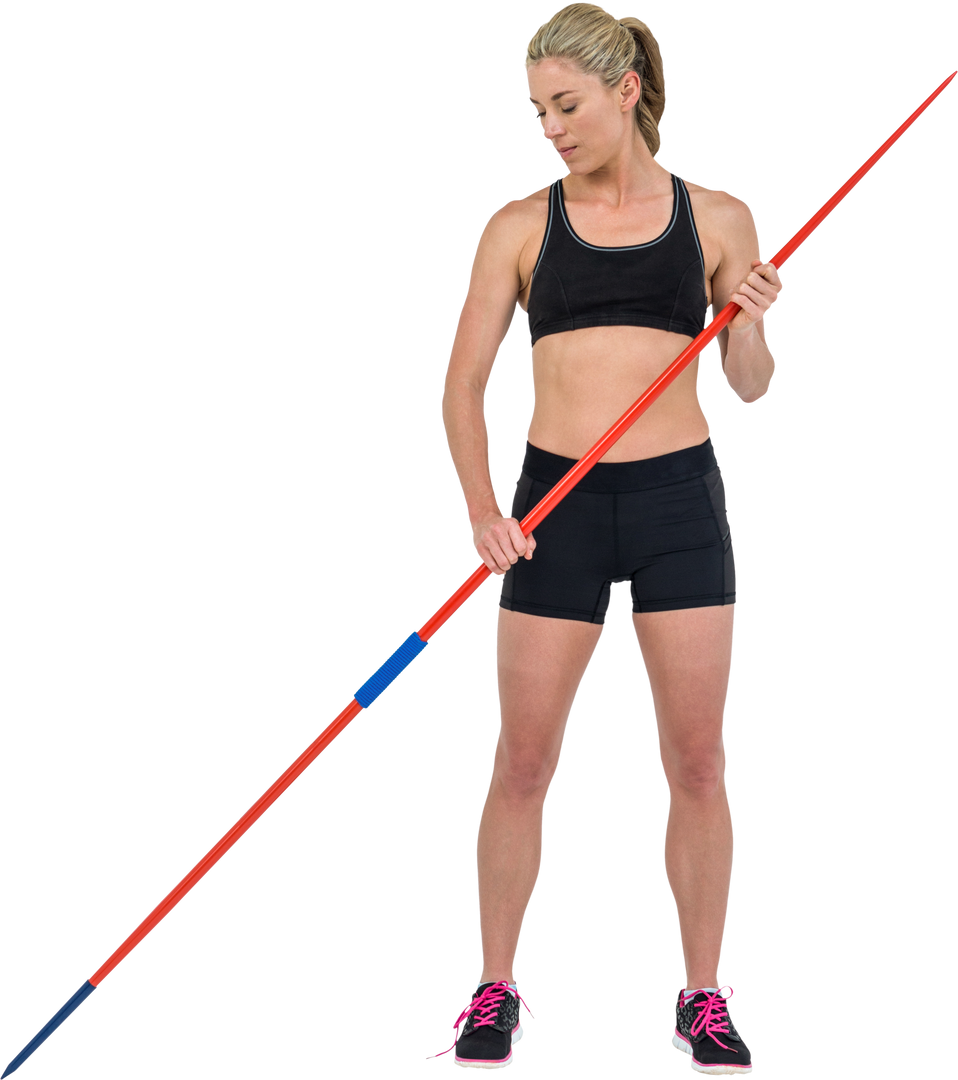 Athlete Holding Javelin in Focus on Transparent Background - Download Free Stock Images Pikwizard.com