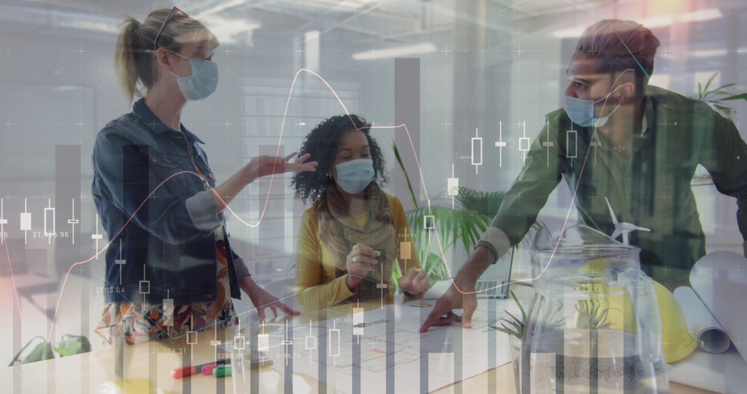 Team Collaboration with Digital Data Overlay in Covid-secure Office