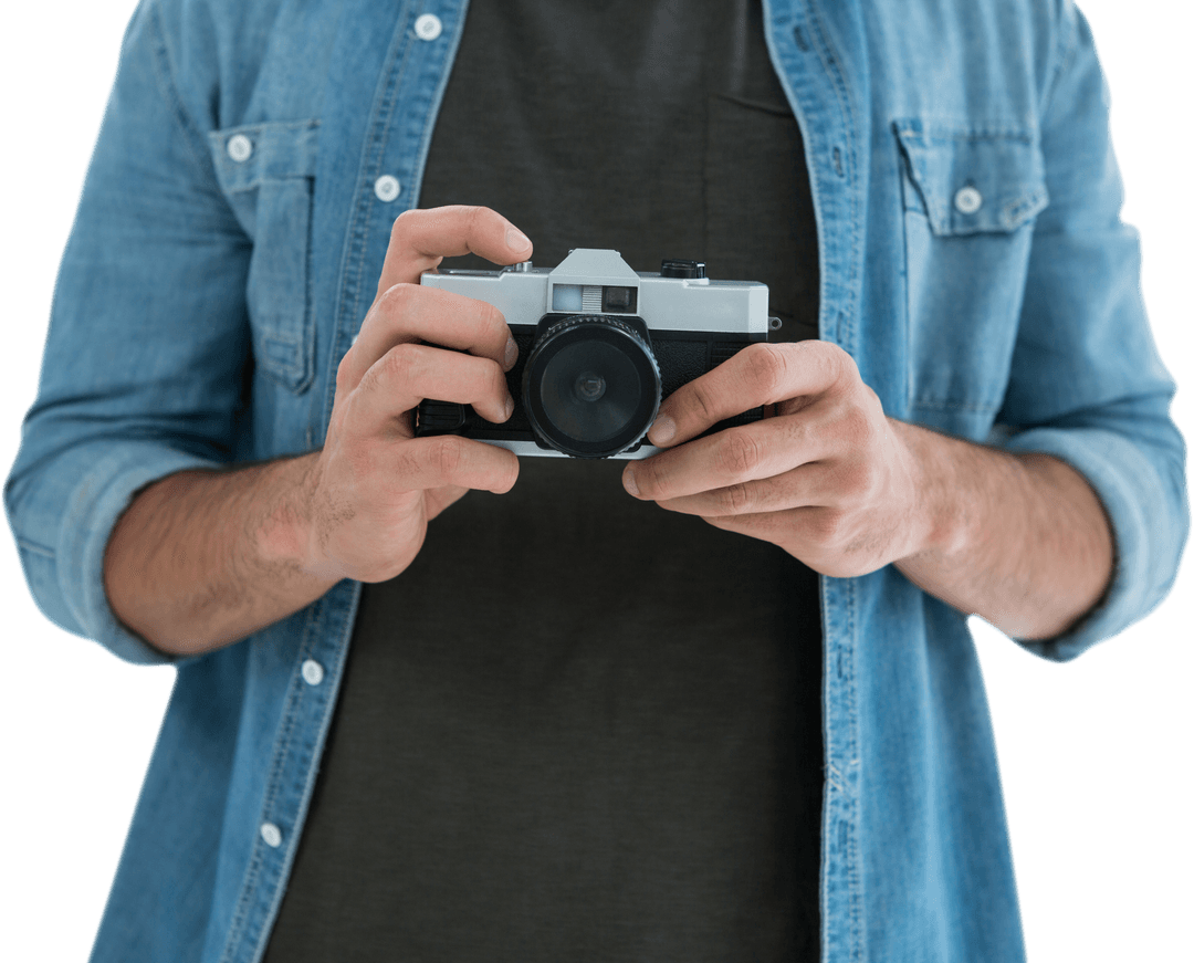 Mid Section Transparent View Man Holding Vintage Camera - Download Free Stock Images Pikwizard.com