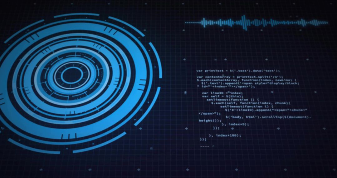 Futuristic HUD Interface with JavaScript and Waveform