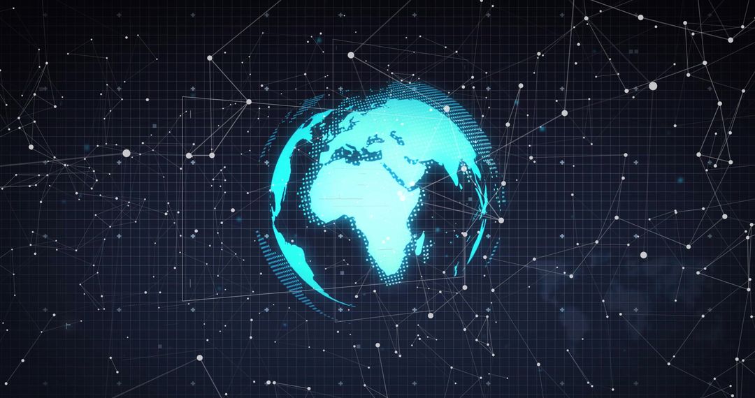 Futuristic Digital Globe Representing Global Connectivity and Networks