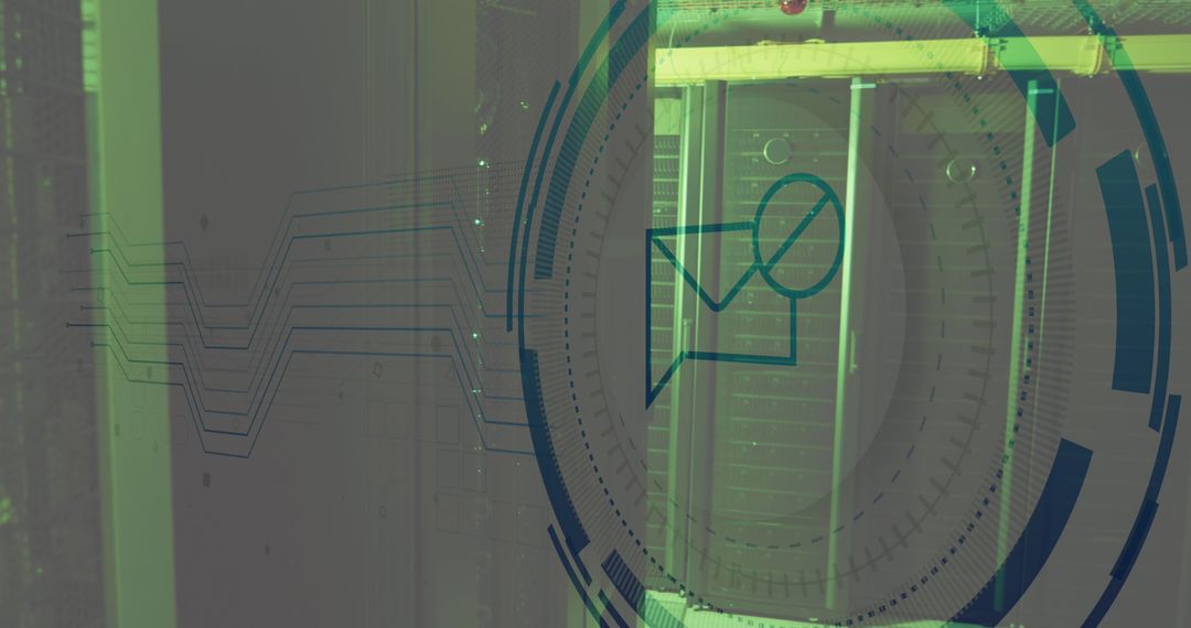 Digital Data Cloud with Truck Icon Over Server Room for Fleet Management