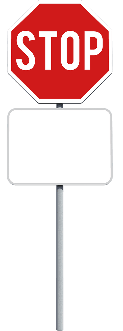 Transparent Road Stop Sign with Blank Space for Custom Text