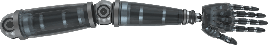 Futuristic Robotic Arm Technology on Transparent Background