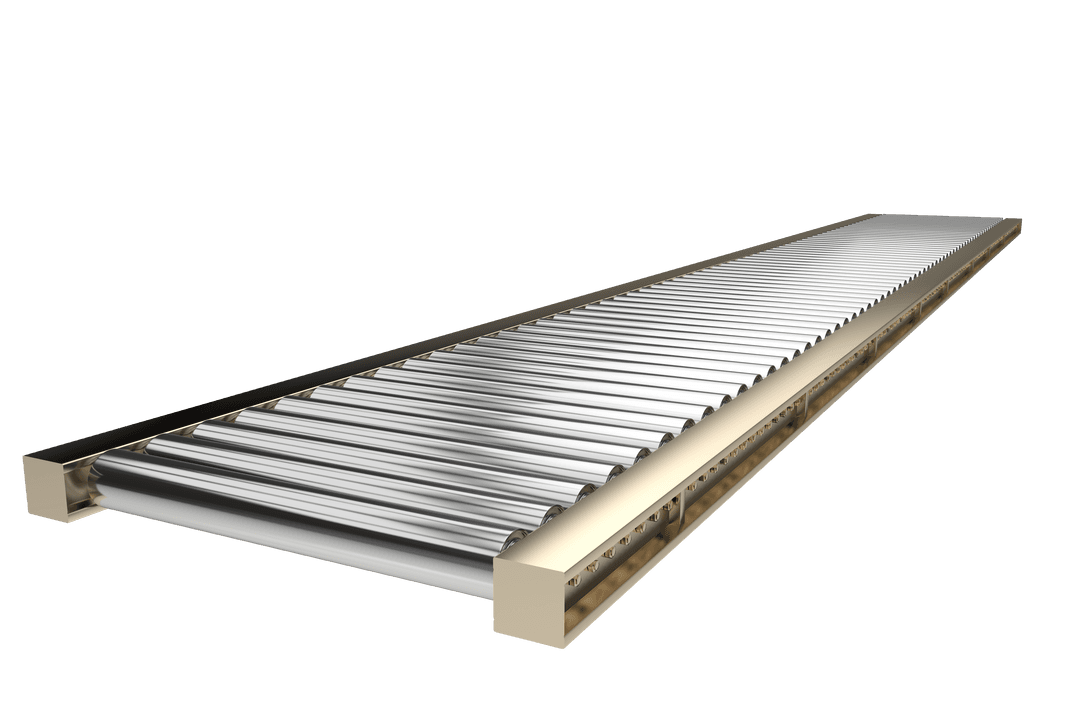 3D Transparent Industrial Conveyor Belt on White