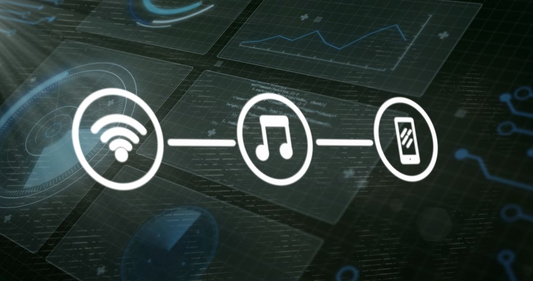Digital Communication Network with Media Integration Icons