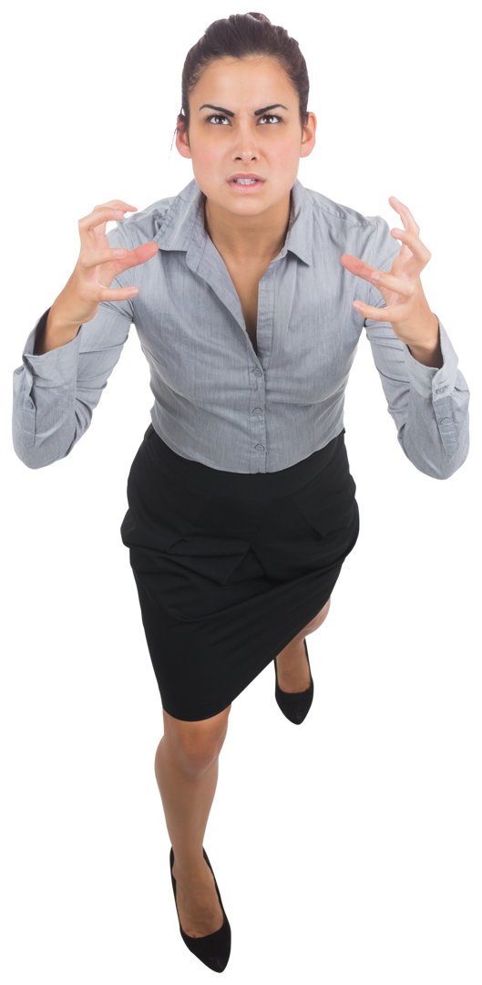 Angry Caucasian Businesswoman Emoting Stress on Transparent Background - Download Free Stock Images Pikwizard.com