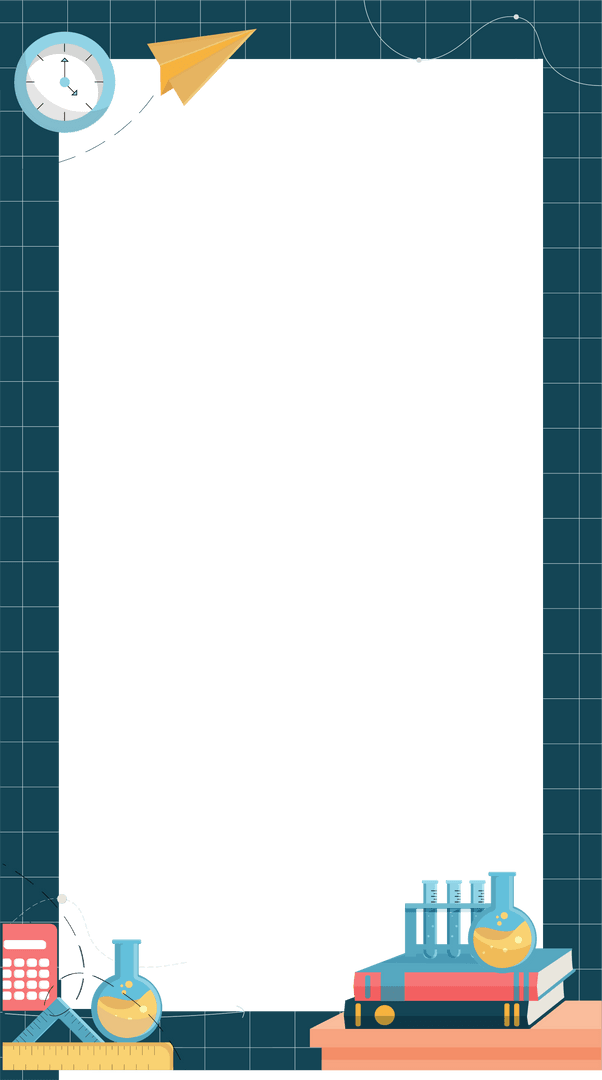 Transparent Back-to-School Science Frame with Academic Icons