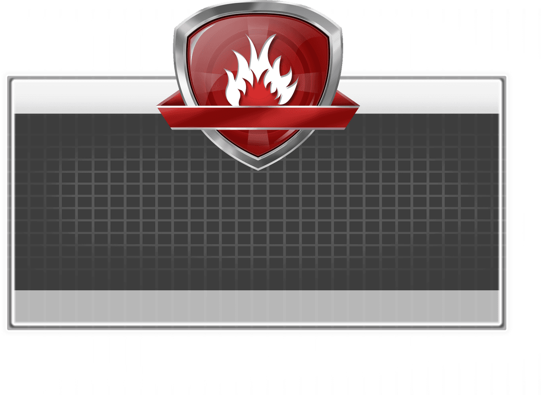 Transparent Fire Safety Badge with Grid Background
