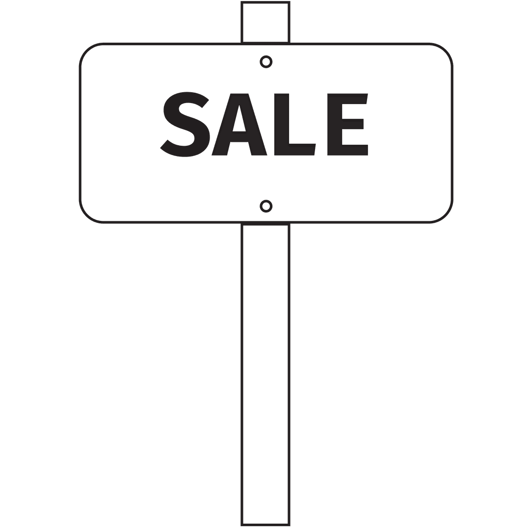 Transparent Sign with Sale Text Displayed