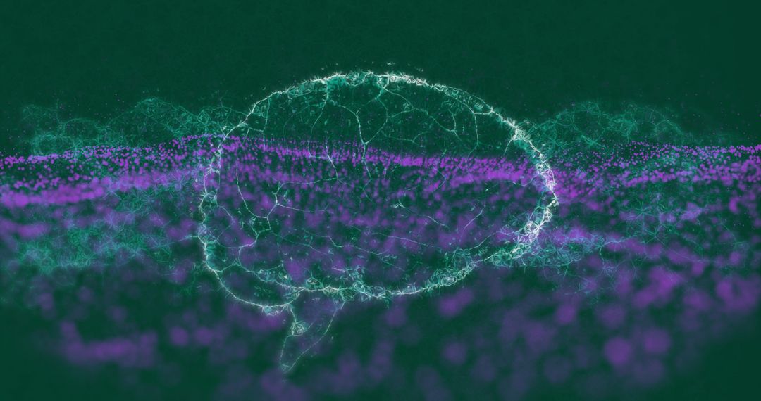 Futuristic Digital Brain Concept with Glowing Networks