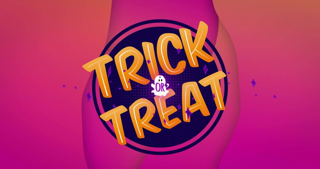 Trick or Treat Halloween Text on Pink Abstract Background