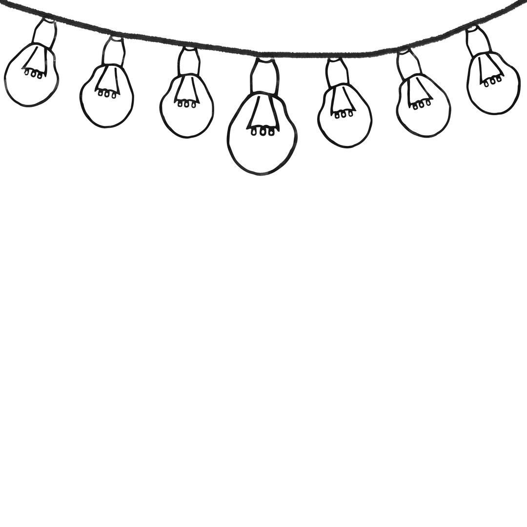 Transparent Light Bulb Garland Illustration for Festive Decoration