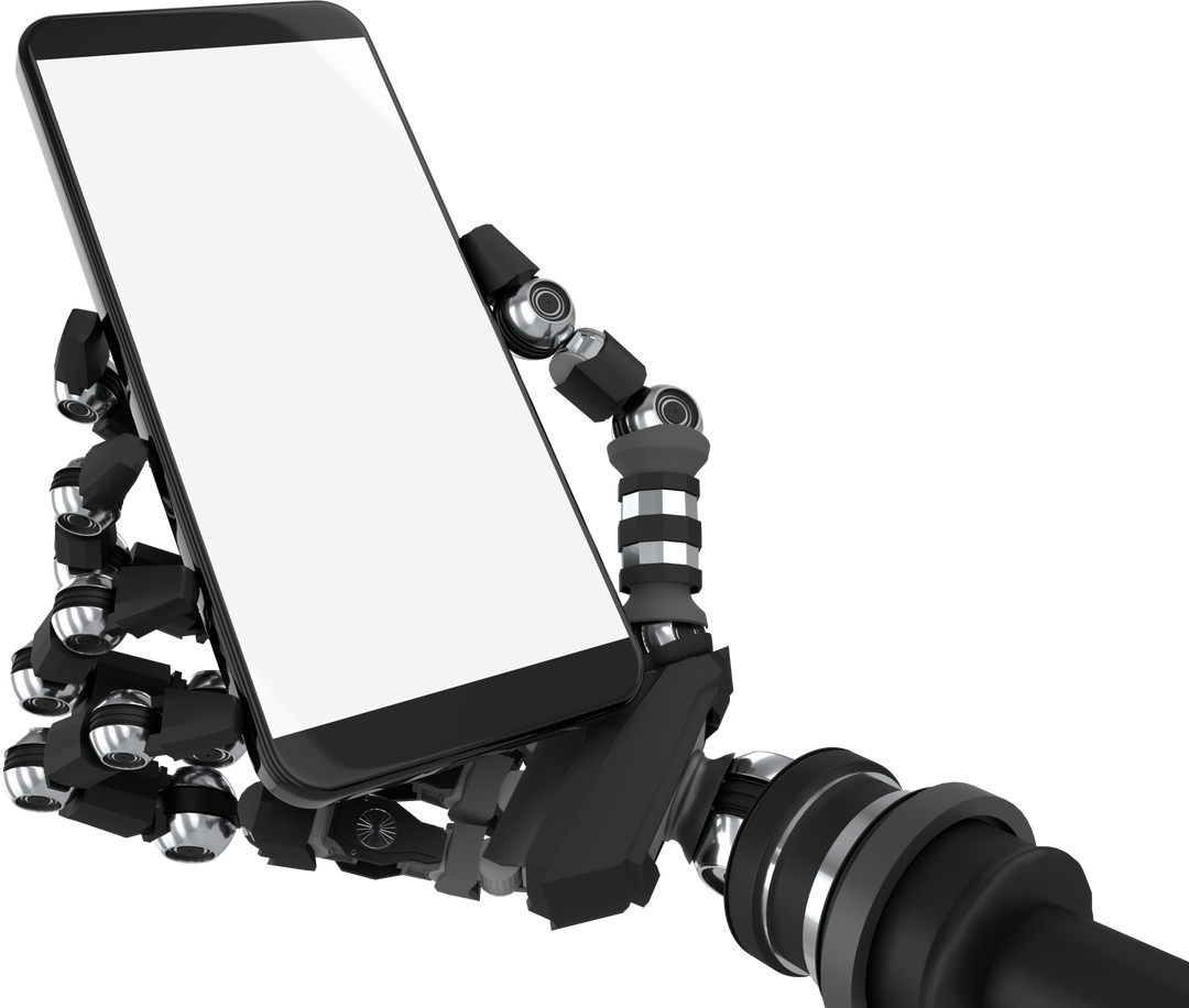 Robotic Hand Holding Smartphone with Copy Space on Transparent Background - Download Free Stock Images Pikwizard.com