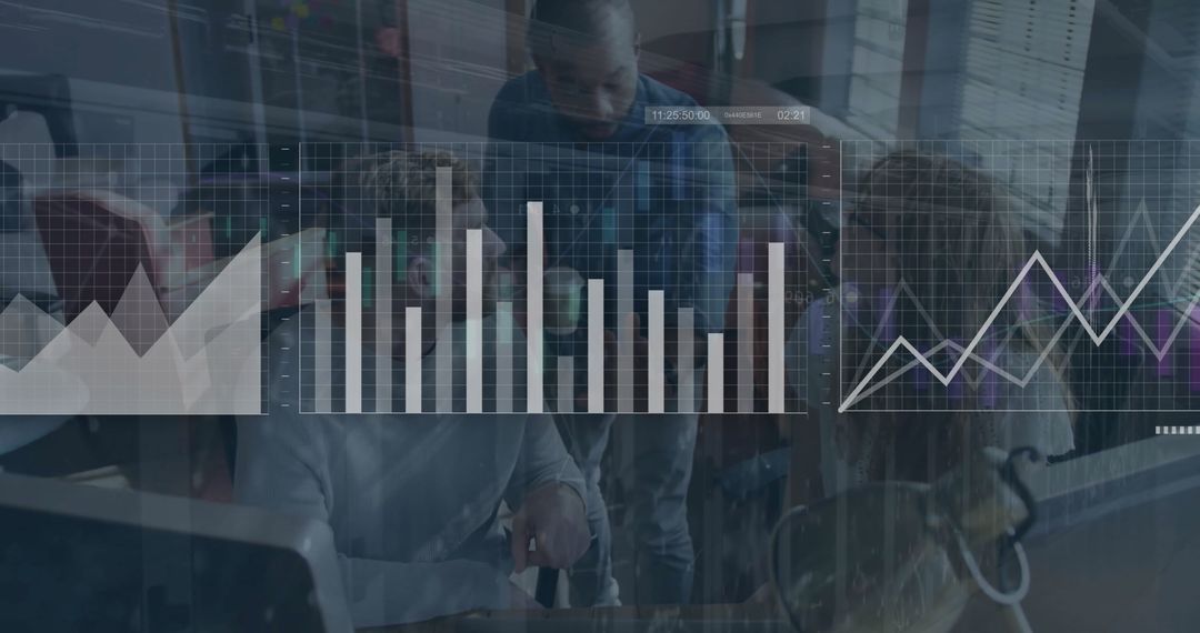 Diverse Team Collaborating with Digital Data Integration