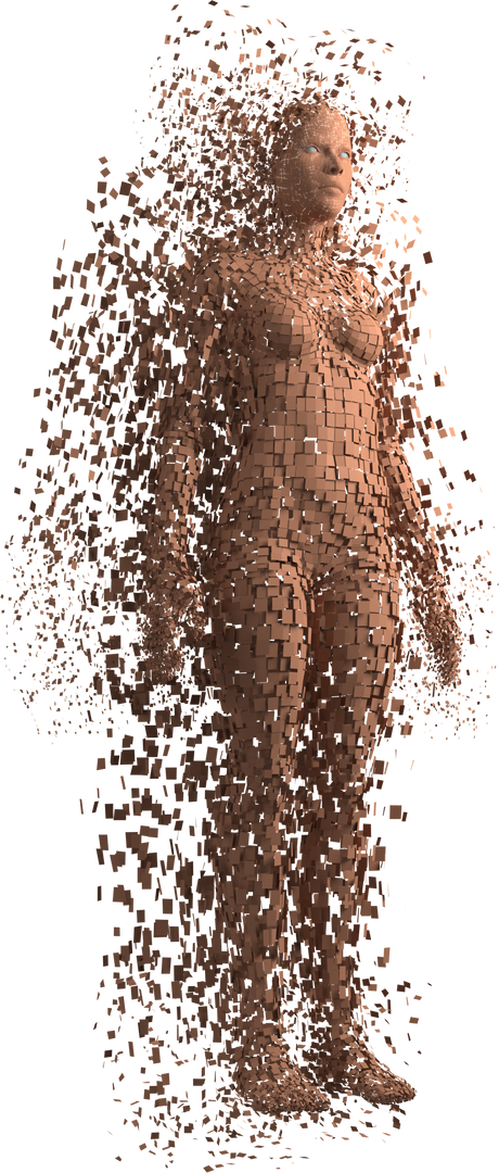 3D Female Avatar Forming from Binary Pixels, Transparent Background - Download Free Stock Images Pikwizard.com