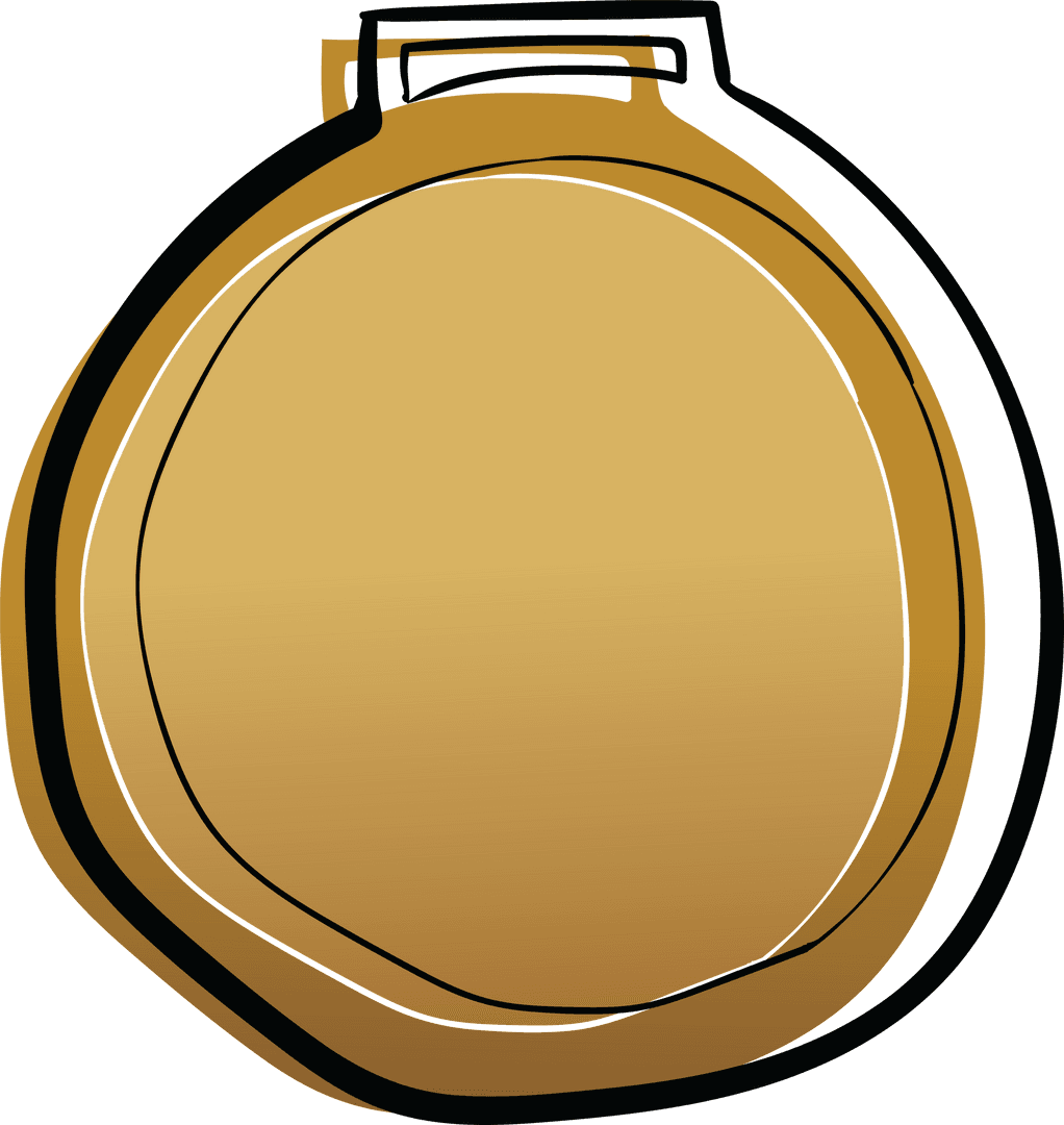 Gold Christmas Ornament on Transparent Background