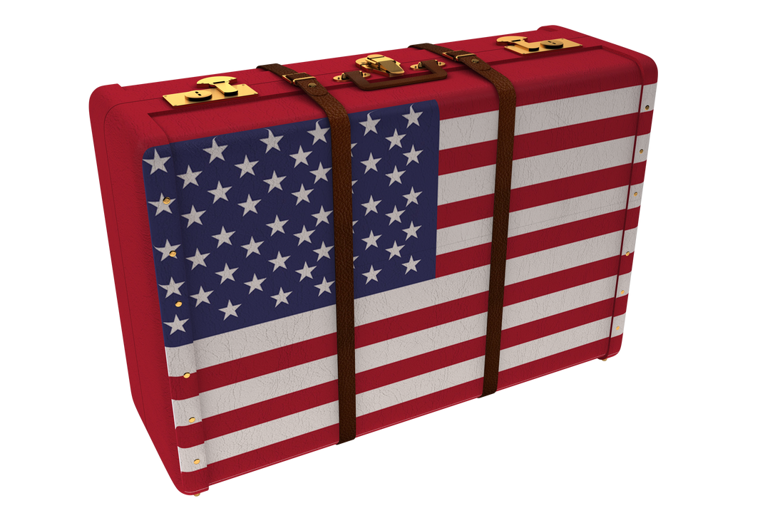 Suitcase with United States Flag on Transparent Background - Download Free Stock Images Pikwizard.com