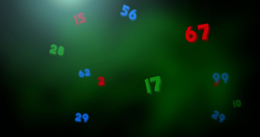 Colorful Numbers Floating Against Dark Background