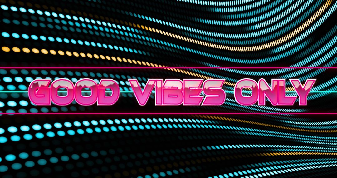Good Vibes Only Neon Cyber Light Pattern
