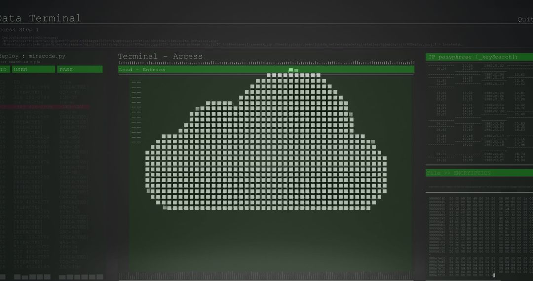 Digital Cloud Interface on Data Terminal Screen - Free Images, Stock Photos and Pictures on Pikwizard.com