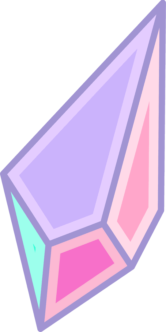 Transparent Stylized Crystal with Pastel Polygon Facets