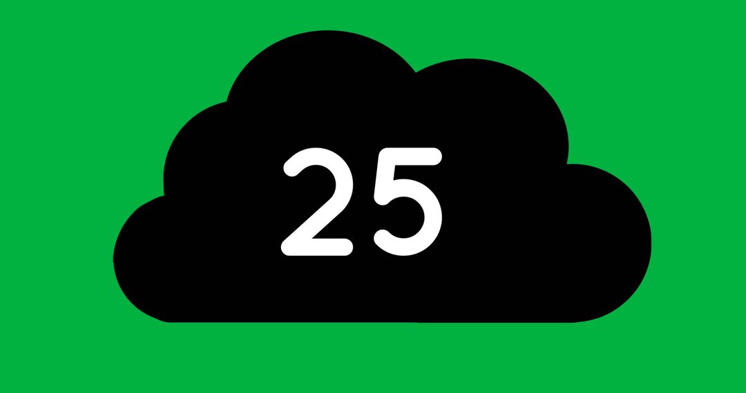 Counting Display with Black Cloud and Green Background