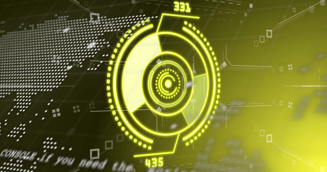 Futuristic Digital Interface with Circular Virtual Elements