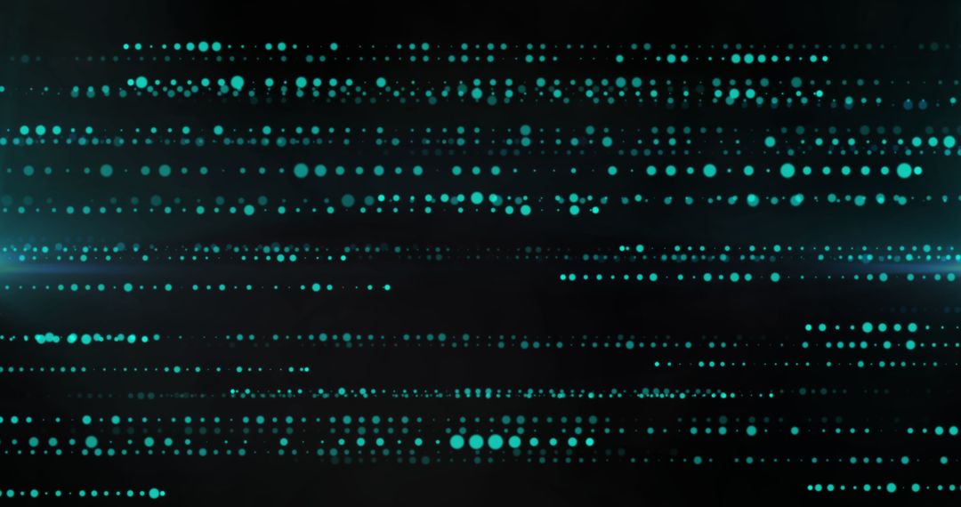 Dynamic Green Dots on Black Technology Background