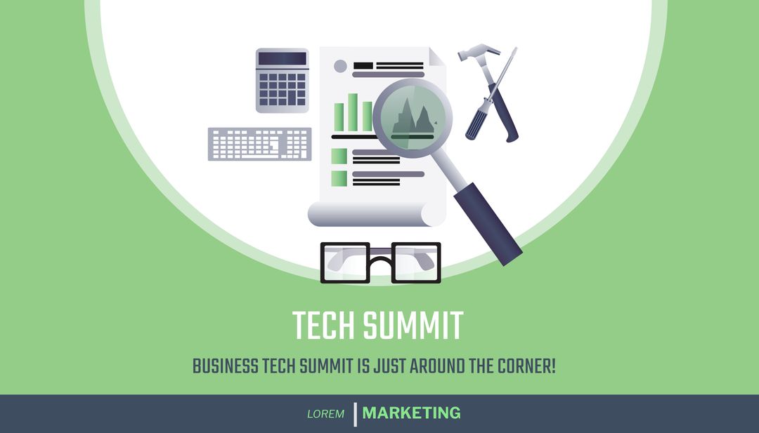 Tech Summit Invitation Highlighting Innovation with Analytical Theme