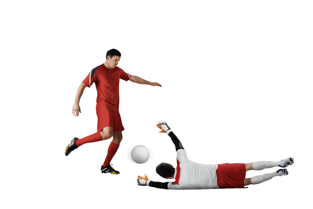 Football Players Engaged in Intense Match Transparent Background