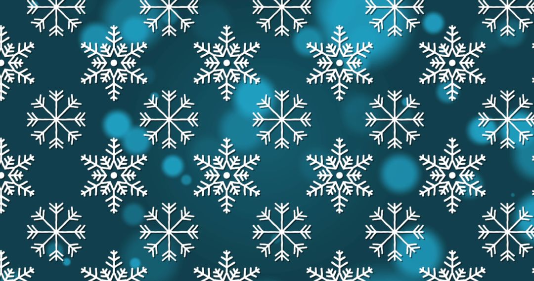 Seamless White Snowflake Pattern on Blue Background