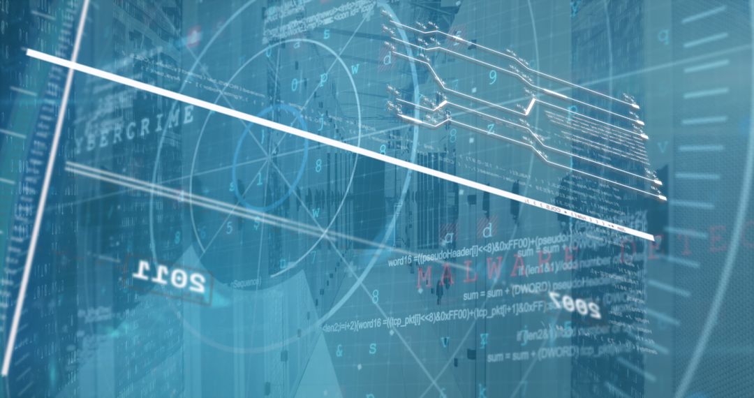 Futuristic Holographic Interface Displaying Graphs and Code