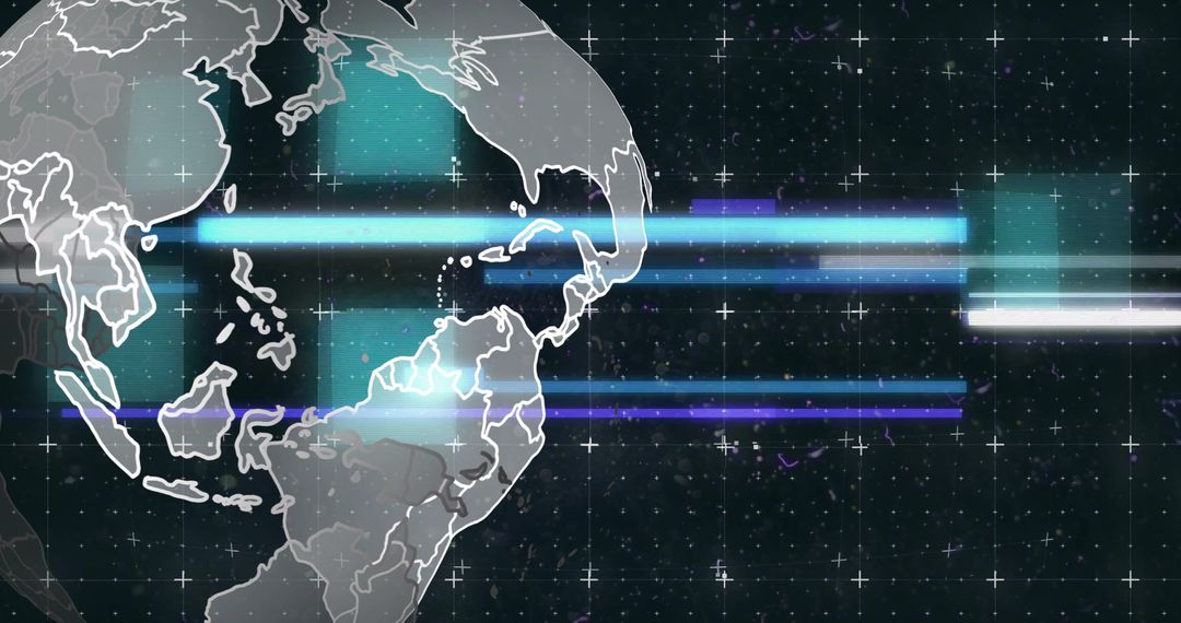 Futuristic Digital World Map with Dynamic Connections