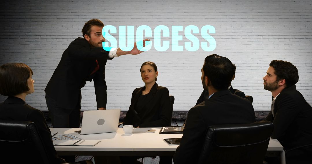 Business Team Discussing Success Strategies in Modern Office