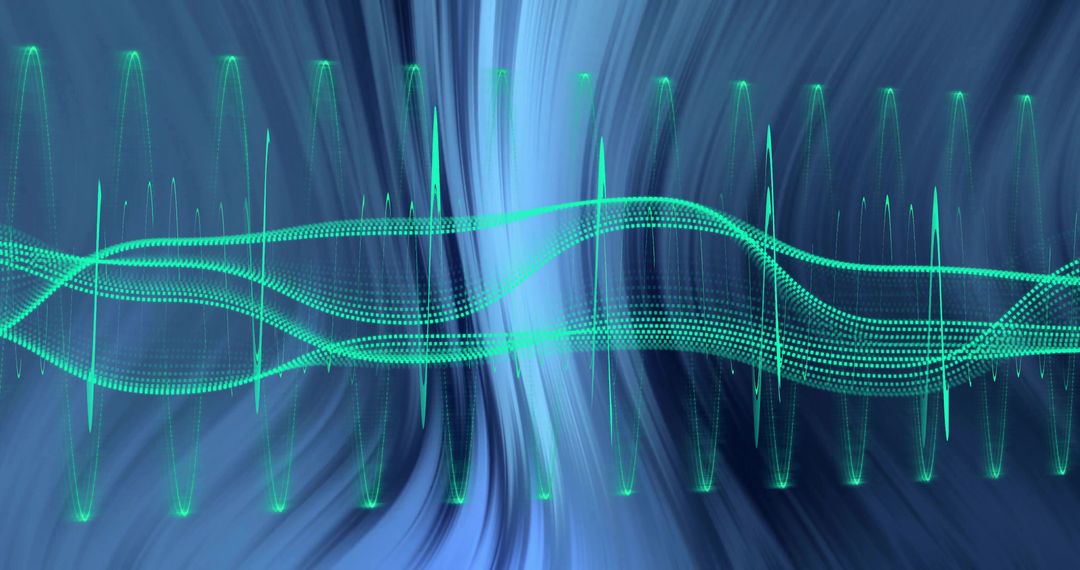 Dynamic Sine Wave and Waveform Overlay on Digital Background