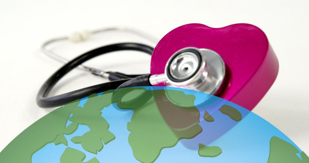 World Health Day Concept with Stethoscope and Globe Icons