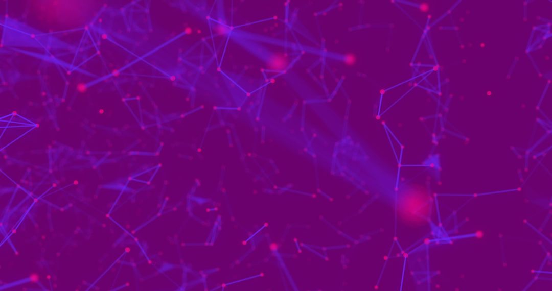 Futuristic Digital Network with Glowing Lines on Purple Background