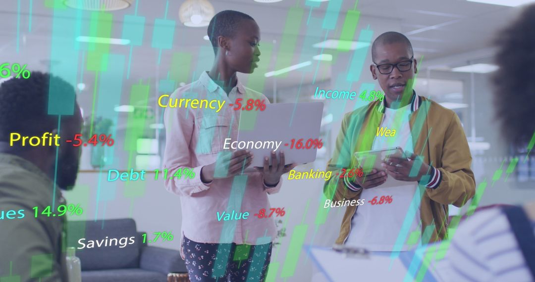 Diverse Business Team Analyzing Financial Data in Mod Organization