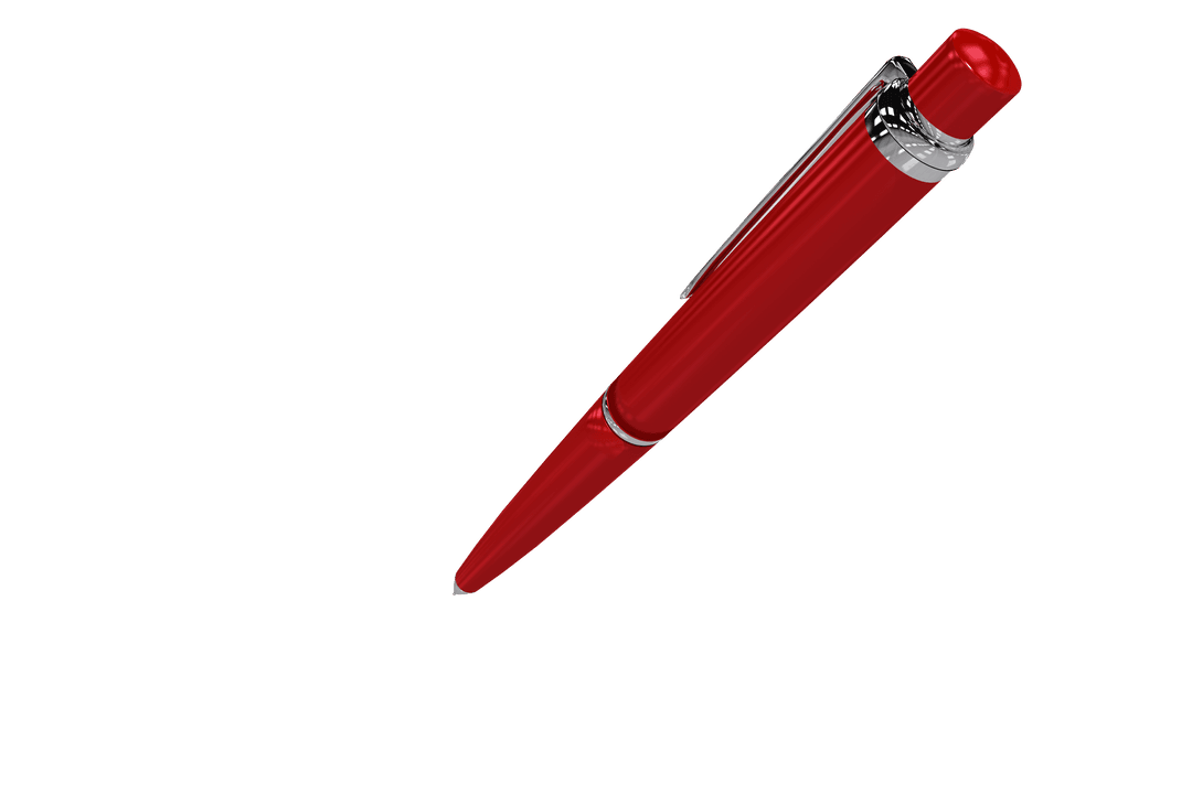 Red Pen Illustration on Transparent Background Vector