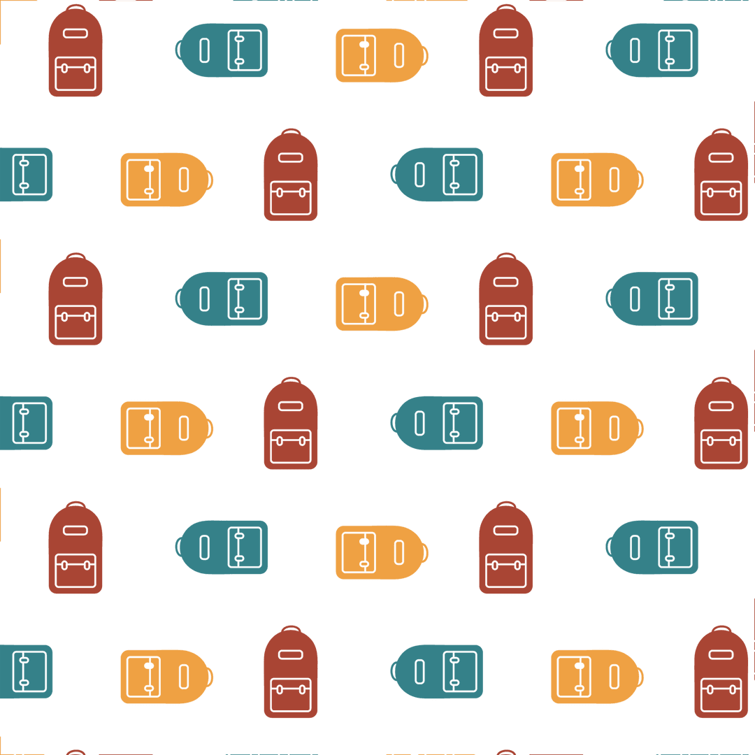 Colorful Bag Pattern on Transparent Background Illustration