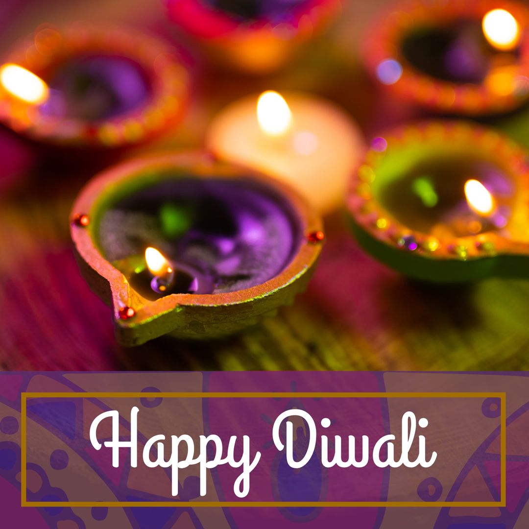 Colorful Lit Diyas for Diwali Celebration Symbolizing Hope and Renewal - Download Free Stock Templates Pikwizard.com